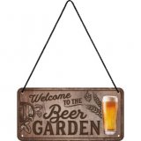 Bar skilt Welcome to the beer garden 10x20 cm