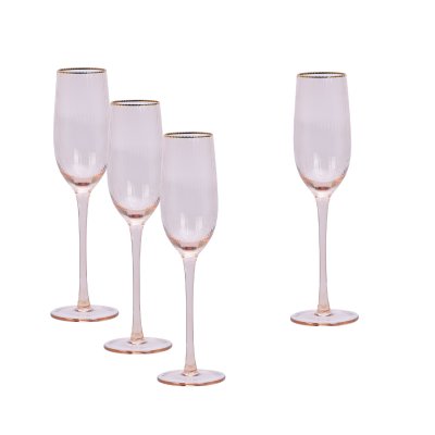 Soft Pink Fløjte Champagneglas 22 cl 4-pak