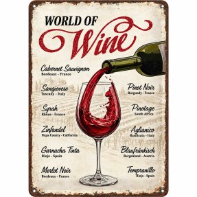Bar skilt World of Wine 20x30 cm