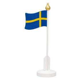 Bordflagg svensk i træ 24 cm