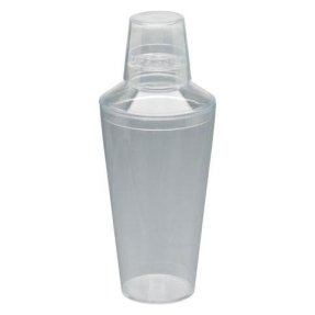 Tredelt cocktailshaker plast, transparent