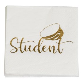 Studenterservietter Guld 33 x 33 cm 16-pak