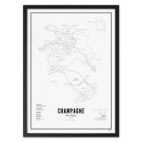 Plakat vinområde Champagne 40x50 cm