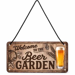 Bar skilt Welcome to the beer garden 10x20 cm