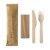 Bestiksæt Wood Pure Knife, Fork, Serviet 50 pak