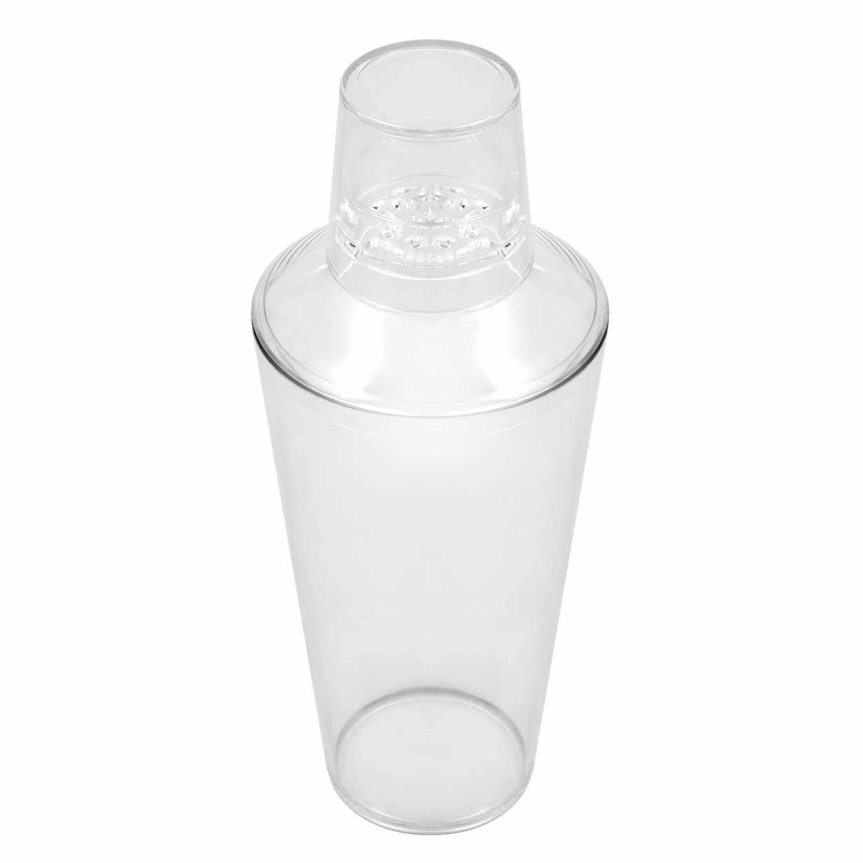 Zoom billede af Tredelt cocktailshaker plast, transparent