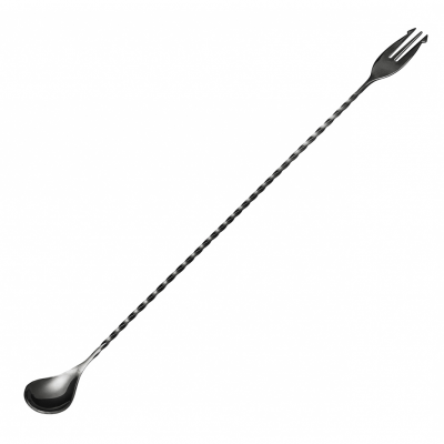 Barske med gaffel Gunmetal sort 40 cm