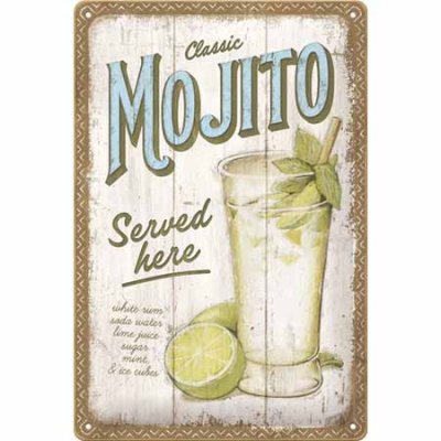 Bar skilt Mojito Served Here 20x30 cm