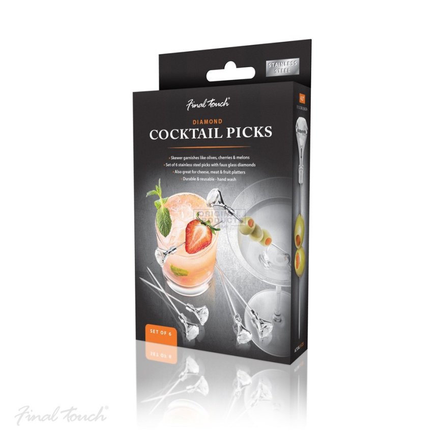 Diamant cocktailpinde 6-pak Final Touch