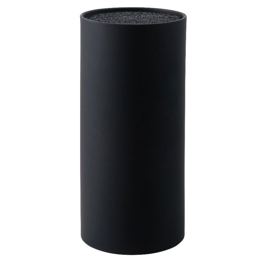 Sort knivblok med børste