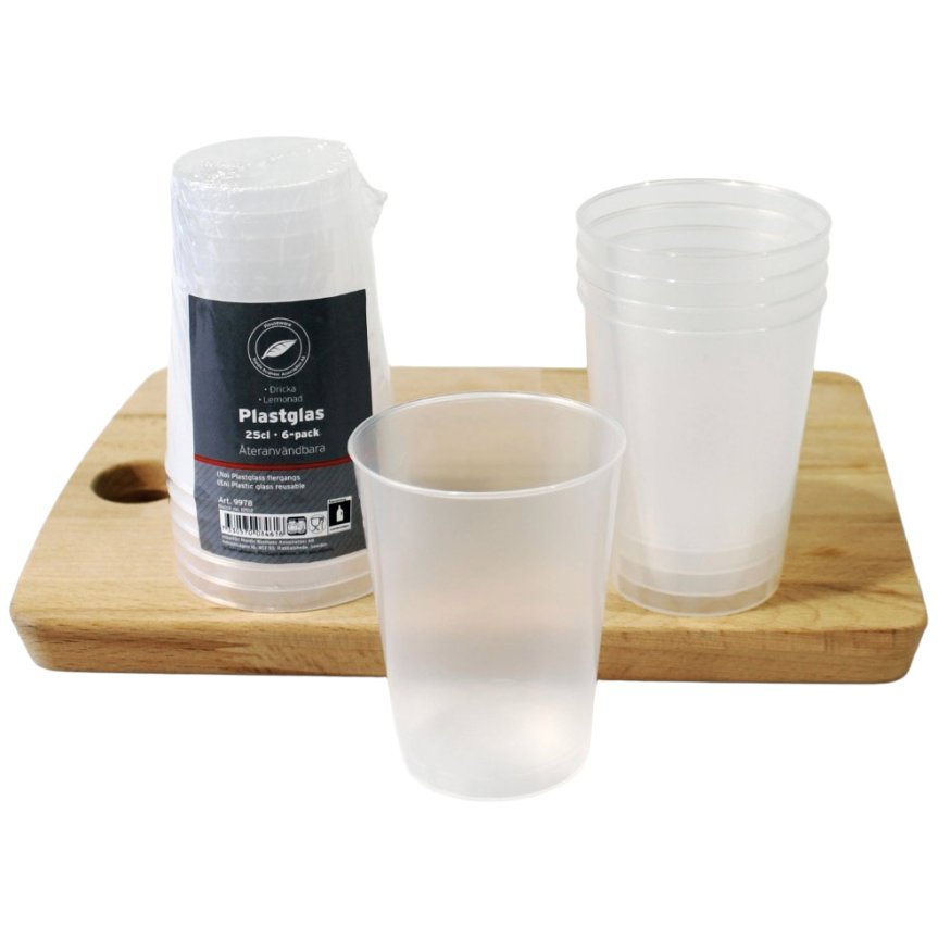 Drikkeglas i plast 25 cl 6-pakning
