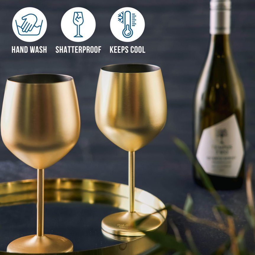 Guldglas vinglas - Cocktailglas i guld 50 cl 2-pakning