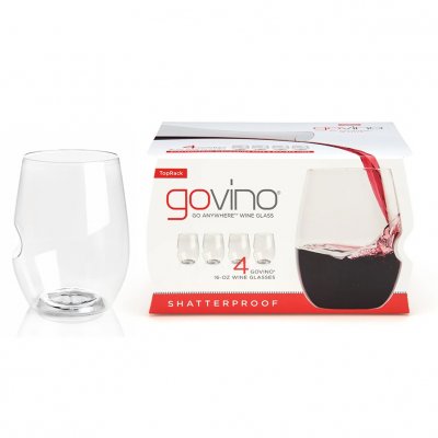 Govino glas rødvin i plastik 4-pack