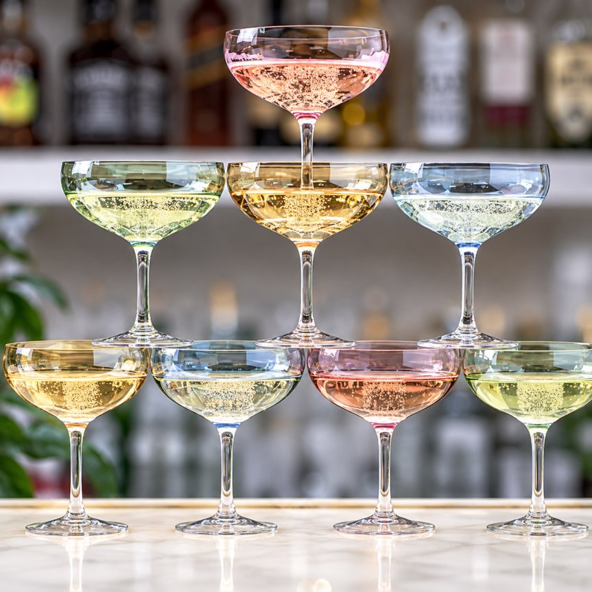 Zoom billede af Magnor Happy Champagne glas Grøn Coupe 28 cl
