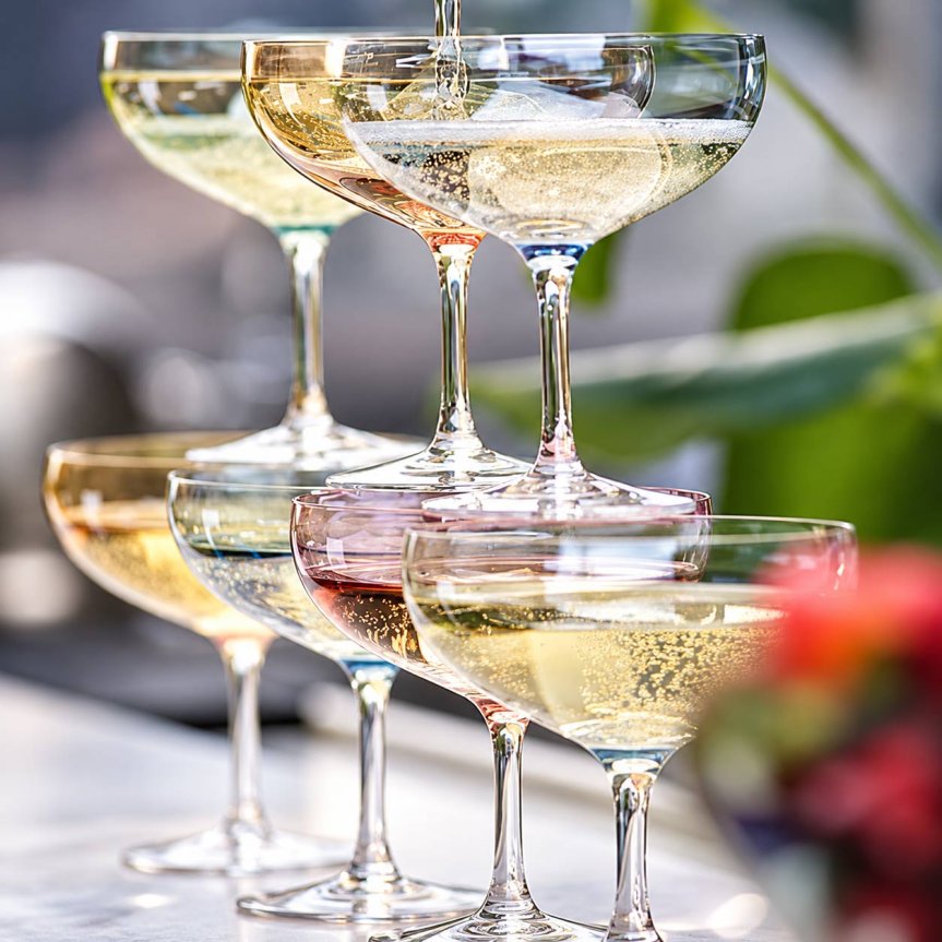 Zoom billede af Magnor Happy Champagne Glas Pink Coupe 28 cl