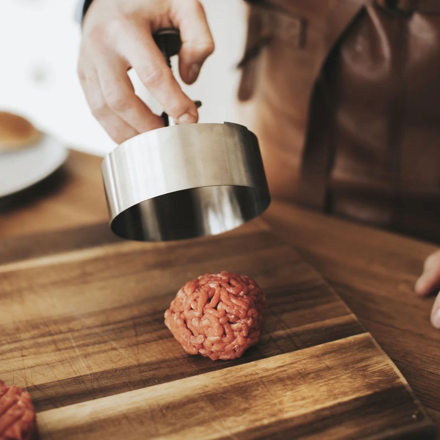 Haya Hamburgerpresse 11 cm rustfrit stål