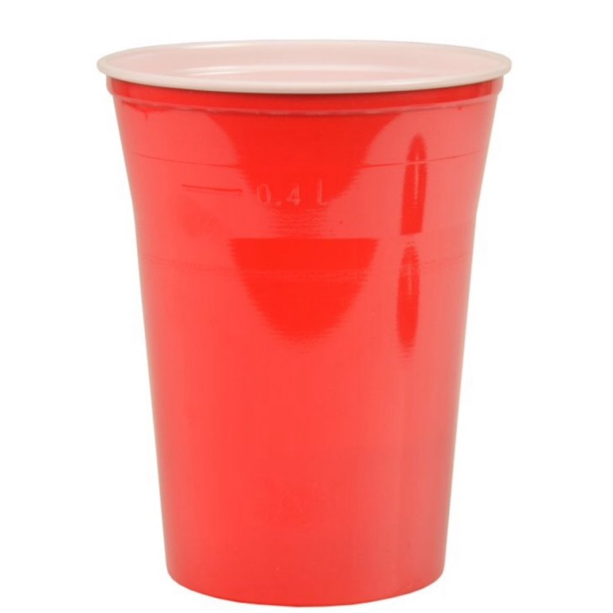 Amerikanskt ölglas rött 40 cl 0,4 liter beer pong