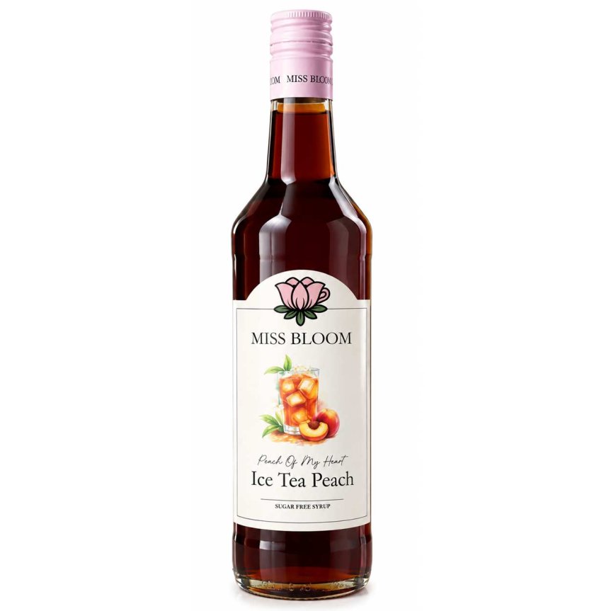 Zoom billede af Miss Bloom Sukkerfri iste-sirup med fersken – Peach of My Heart – 50 cl