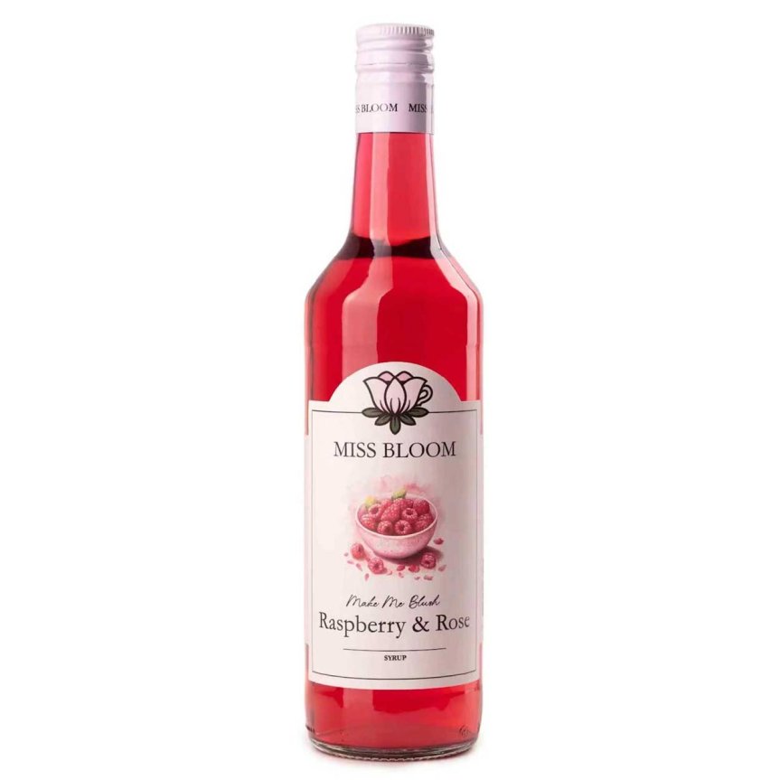 Zoom billede af Miss Bloom Hindbær- og rosensirup – Make Me Blush – 50 cl