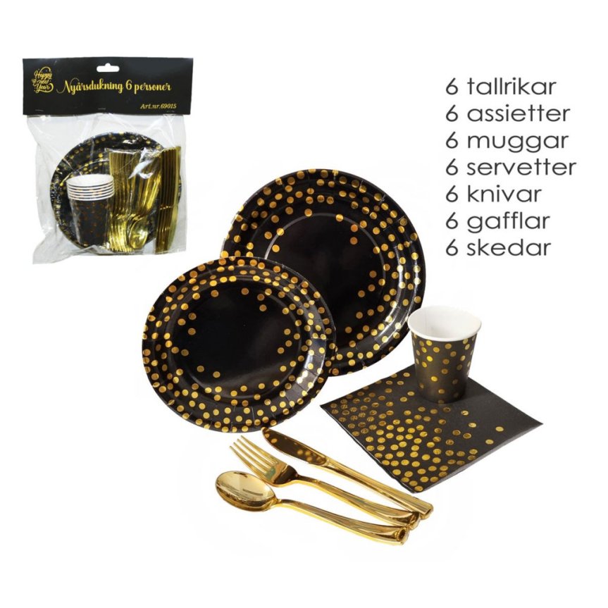 Nytårsborddækning 6 personer