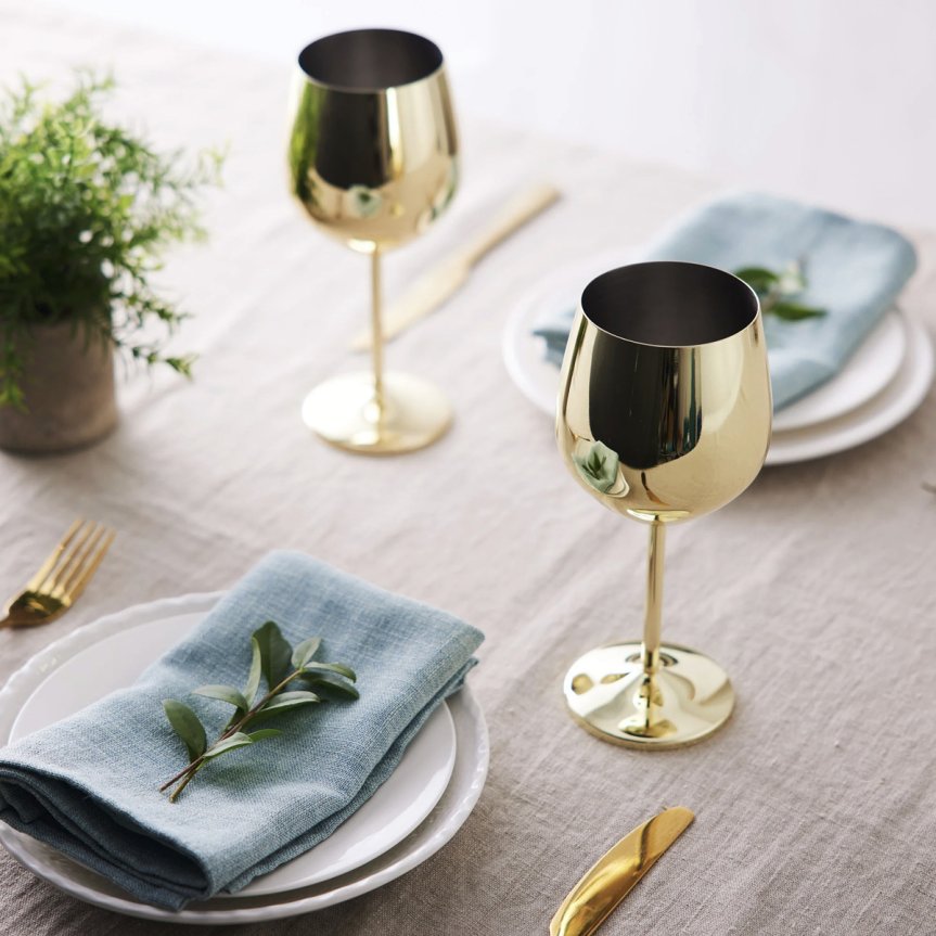 Guldglas vinglas - Cocktailglas i guld 50 cl 2-pakning