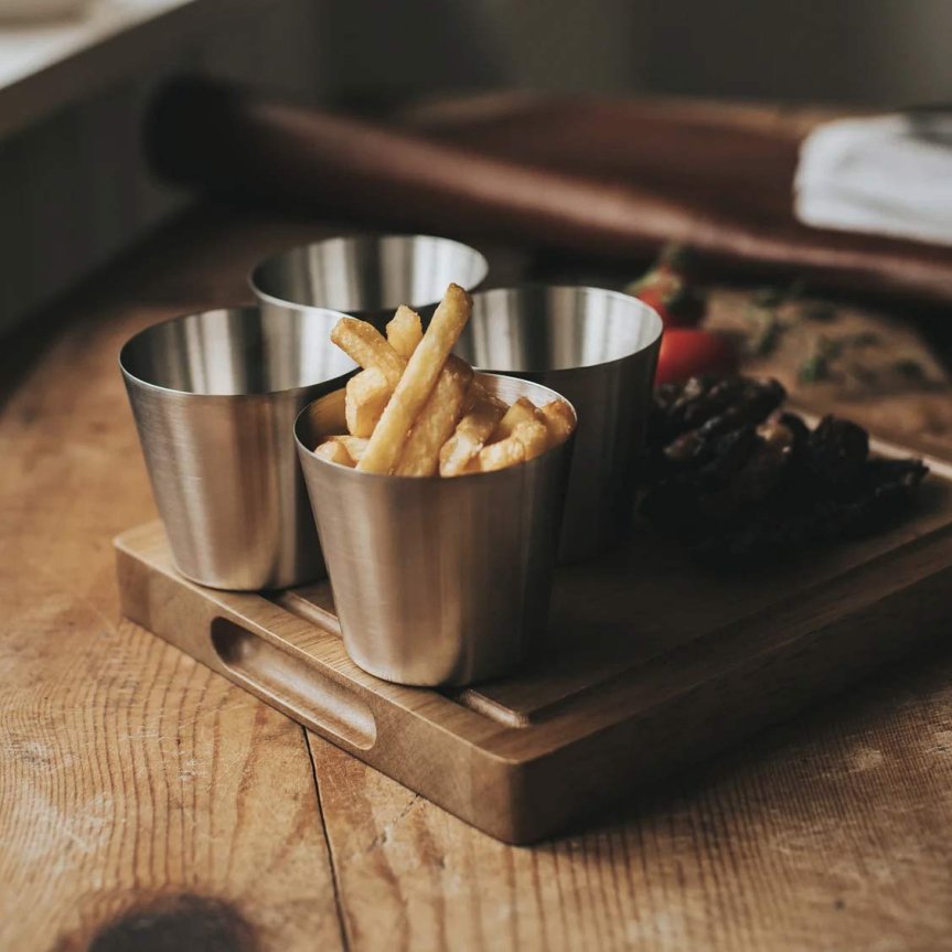 Peg pommes frites-kop i rustfrit stål 35 cl 4-pak