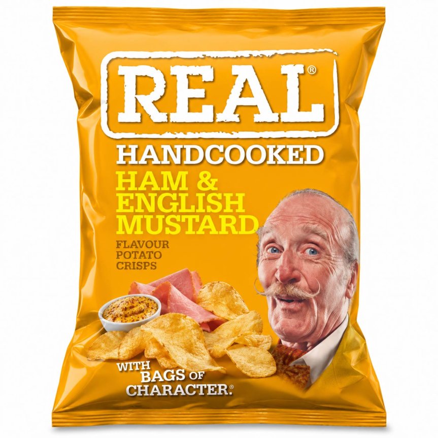 Zoom billede af Real Chips - skinka och engelsk senap 35 g