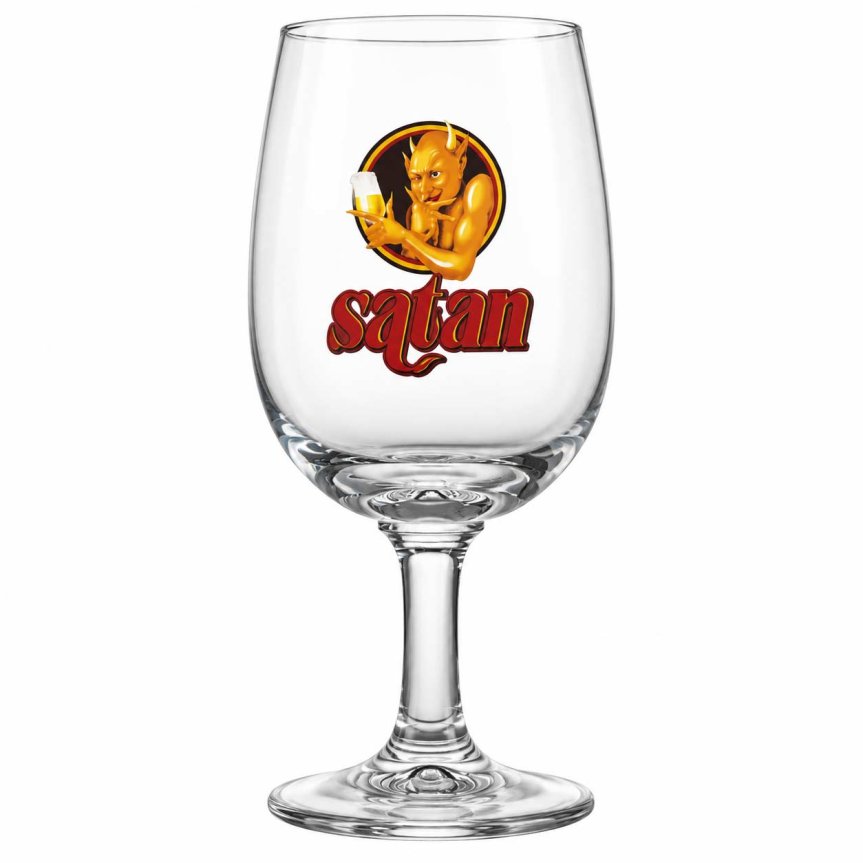 Zoom billede af Satan ølglas
