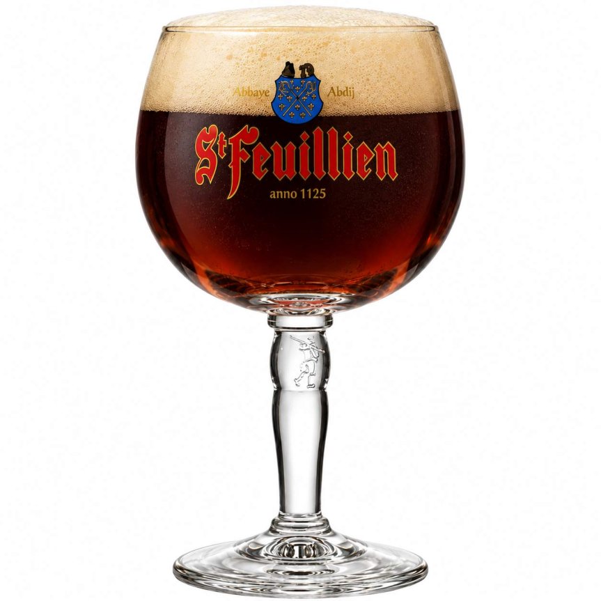 Zoom billede af St Feuillien ølglas