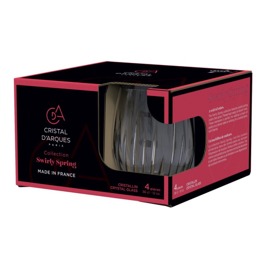 Zoom billede af Cristal D'Arques Swirly Spring vandsglas 36 cl 4-pak