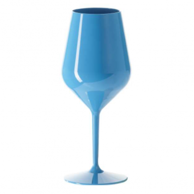 Vin/Cocktailglas blå plast 47 cl