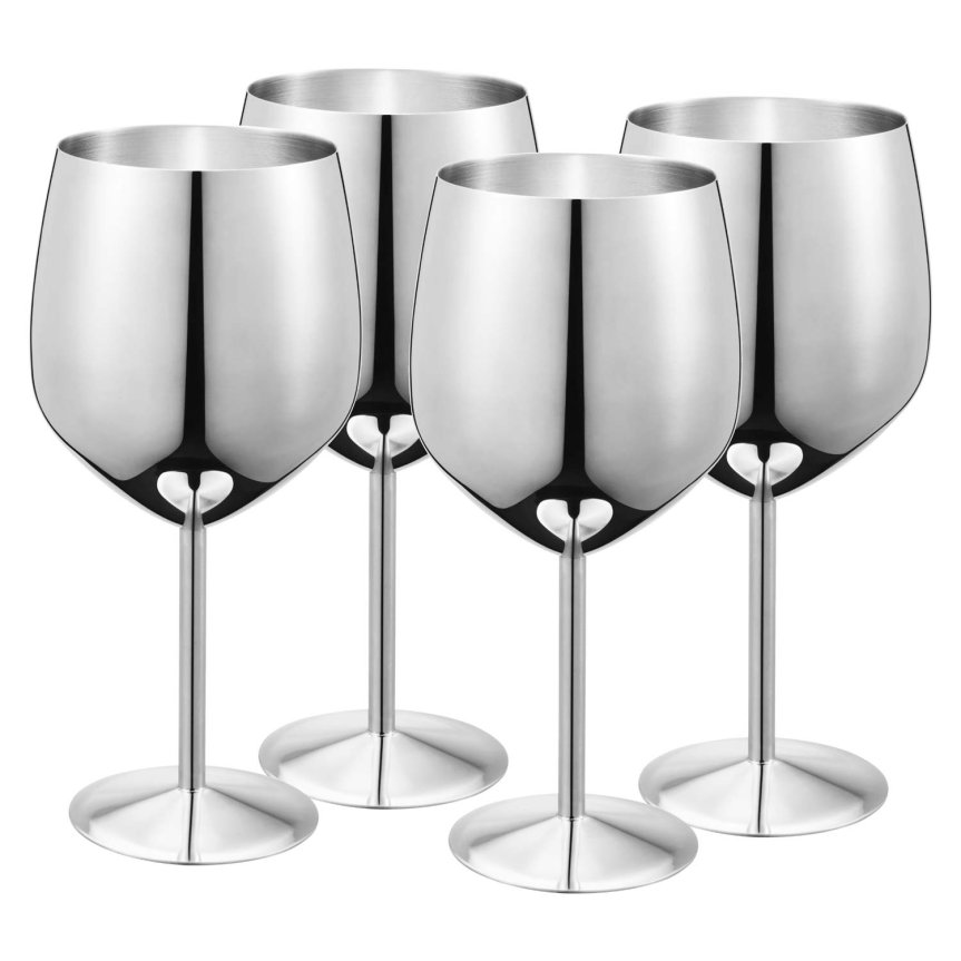 Zoom billede af Violette vinglas i rustfrit stål 48 cl 4-pak