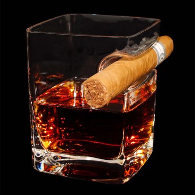 Whiskyglas Modern med cigarholder